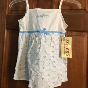 Never worn kids 6 white and light blue tank